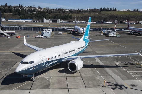 Máy bay Boeing 737 MAX 7 tại Seattle, Washington, Mỹ. (Nguồn: AFP/TTXVN) 