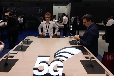 Công nghệ 5G được giới thiệu tại Hội nghị Di động thế giới 2019 ở Barcelona, Tây Ban Nha, ngày 26/2/2019. (Nguồn: THX/TTXVN) 