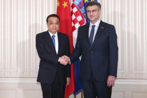 Thủ tướng Trung Quốc Lý Khắc Cường và người đồng cấp Croatia. (Nguồn: Pixsell)