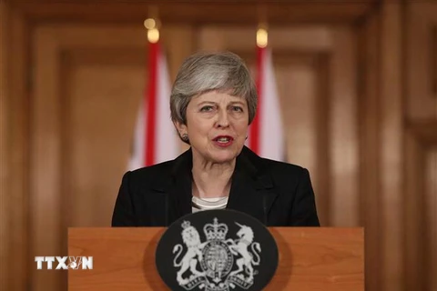 Thủ tướng Anh Theresa May phát biểu tại thủ đô London ngày 20/3/2019. (Nguồn: AFP/TTXVN) 