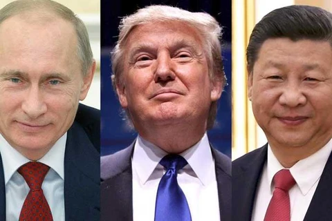 Tổng thống Nga Putin, Tổng thống Mỹ Donald Trump và Chủ tịch Trung Quốc Tập Cận Bình. (Nguồn: Modern Diplomacy) 