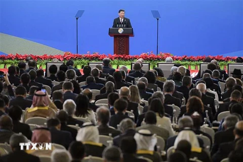 Chủ tịch Trung Quốc Tập Cận Bình phát biểu khai mạc Diễn đàn hợp tác quốc tế Vành đai và Con đường ở Bắc Kinh ngày 26/4/2019. (Nguồn: AFP/TTXVN) 