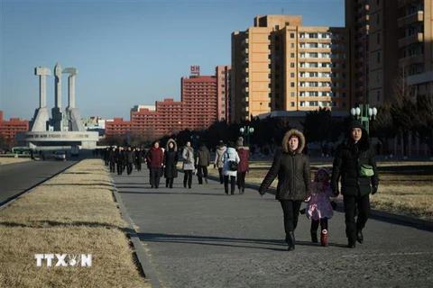 Một đường phố ở thủ đô Bình Nhưỡng, Triều Tiên. (Nguồn: AFP/TTXVN 