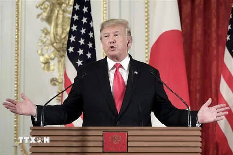 Tổng thống Mỹ Donald Trump tại cuộc họp báo ở Tokyo, Nhật Bản ngày 27/5. (Nguồn: AFP/TTXVN) 