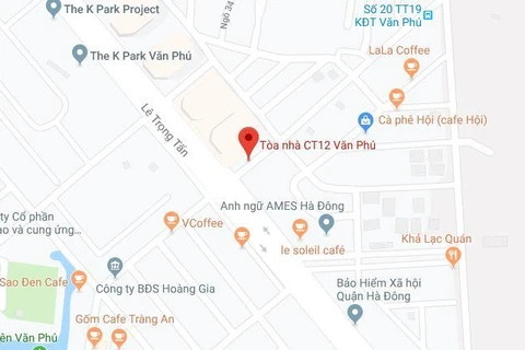 Vị trí tòa CT12 Văn Phú. (Nguồn: Google Maps) 