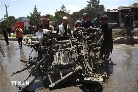 Hiện trường vụ đánh bom tại Kabul, Afghanistan, ngày 31/5/2019. (Nguồn: THX/TTXVN) 
