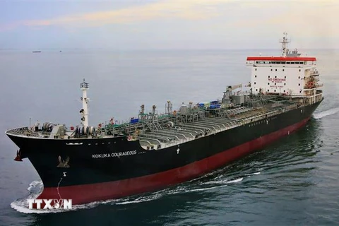 Tàu chở dầu Kokuka Courageous thuộc hãng vận tải biển Kokuka Sangyo của Nhật Bản. (Nguồn: AFP/TTXVN) 