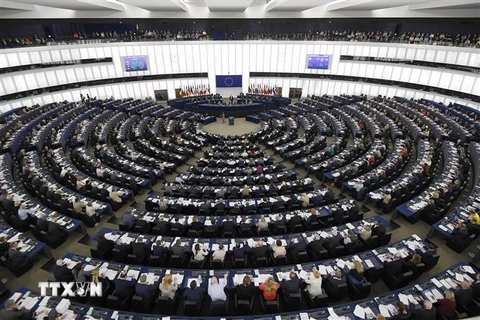 Toàn cảnh cuộc họp Nghị viện châu Âu ở Strasbourg, miền Đông nước Pháp, ngày 26/3/2019. (Nguồn: AFP/TTXVN) 
