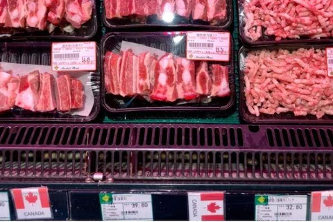 Thịt lợn Canada được bày bán tại một siêu thị ở Bắc Kinh. (Nguồn: AP) 