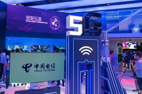 Công nghệ 5G của China Telecom từng được giới thiệu tại triển lãm thế giới di động ở Thượng Hải, Trung Quốc. (Nguồn: AFP/TTXVN) 