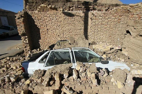 Cảnh đổ nát sau trận động đất ở tỉnh Khuzestan. (Nguồn: Tasnim) 