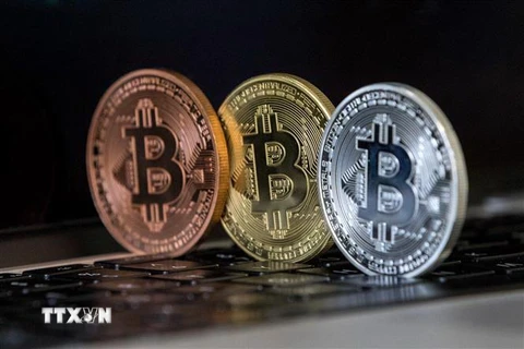 Đồng Bitcoin. (Nguồn: AFP/TTXVN) 