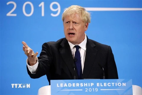 Cựu Ngoại trưởng Anh Boris Johnson phát biểu tại London ngày 17/7/2019. (Nguồn: AFP/TTXVN) 