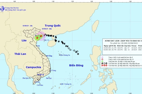 Đường đi của cơn bão số 3. (Nguồn: nchmf.gov.vn) 