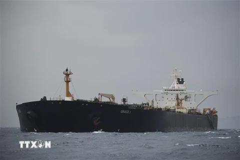 Tàu chở dầu Grace 1 trên vùng biển ngoài khơi Gibraltar ngày 6/7/2019. (Nguồn: AFP/TTXVN) 