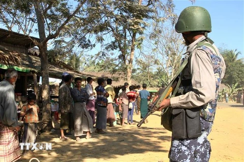 Cảnh sát Myanmar. (Nguồn: AFP/TTXVN) 