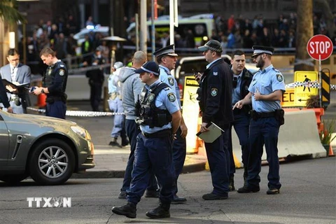 Cảnh sát phong tỏa hiện trường vụ đâm dao tại Sydney, Australia, ngày 13/8/2019. (Nguồn: AFP/TTXVN) 
