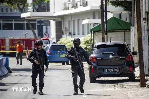 Cảnh sát Indonesia. (Nguồn: AFP/TTXVN) 