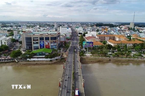 Một góc thành phố Long Xuyên ngày nay. (Ảnh: Thanh Sang/TTXVN) 