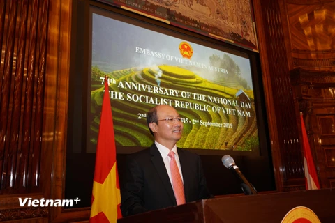 Đại sứ Lê Dũng phát biểu. (Nguồn: Vietnam+) 