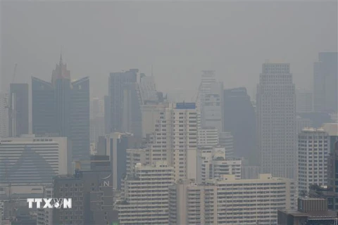 Khói bụi ô nhiễm bao phủ dày đặc tại Bangkok, Thái Lan, ngày 30/9/2019. (Nguồn: AFP/TTXVN) 