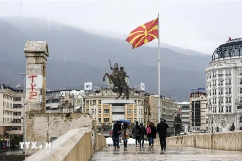 Quang cảnh quảng trường tại Skopje, Cộng hòa Bắc Macedonia, ngày 6/2/2019. (Nguồn: AFP/TTXVN) 