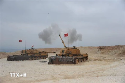 Chiến dịch quân sự Hòa bình mùa Xuân của Thổ Nhĩ Kỳ, nhằm vào lực lượng người Kurd ở Đông Bắc Syria, bắt đầu từ ngày 9/10/2019. (Nguồn: THX/TTXVN) 