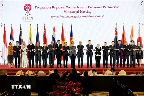 Ngày 1/11/2019, Hội nghị Cấp bộ trưởng về Hiệp định Đối tác kinh tế toàn diện khu vực (RCEP) đã diễn ra tại Trung tâm Hội nghị IMPACT Muangthong Thani, tỉnh Nontha Buri, Thái Lan. (Ảnh: Lý Hữu Kiên/TTXVN) 