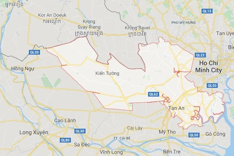 Khu vực tỉnh Long An. (Nguồn: Google Maps) 