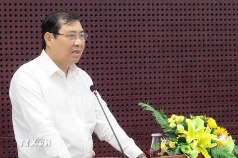 Chủ tịch Ủy ban Nhân dân thành phố Đà Nẵng Huỳnh Đức Thơ. (Ảnh: Nguyễn Sơn/TTXVN) 