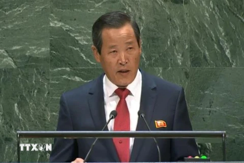 Đại sứ Triều Tiên tại Liên hợp quốc Kim Song. (Nguồn: Yonhap/TTXVN) 