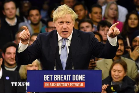 Thủ tướng Anh Boris Johnson phát biểu tại London, ngày 11/12/2019. (Nguồn: AFP/TTXVN) 