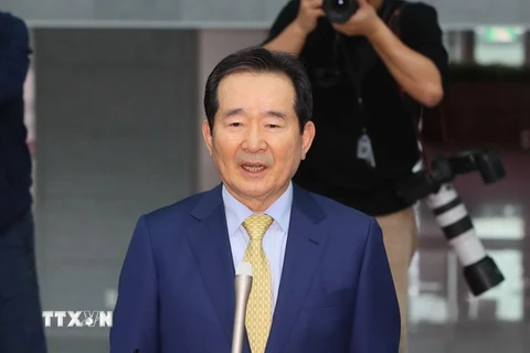 Cựu Chủ tịch Quốc hội Hàn Quốc Chung Sye-kyun phát biểu với báo giới tại Seoul ngày 17/12/2019. (Nguồn: Yonhap/ TTXVN) 