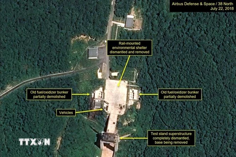 Ảnh chụp vệ tinh bãi phóng Sohae của Triều Tiên. (Nguồn: AFP/TTXVN) 