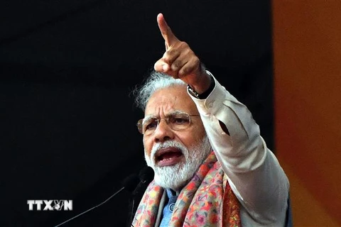 Thủ tướng Ấn Độ Narendra Modi phát biểu tại một sự kiện của đảng Nhân dân Ấn Độ (BJP) ở New Delhi, ngày 22/12/2019. (Nguồn: THX/TTXVN) 