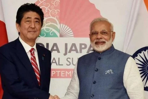 Thủ tướng Narendra Modi và người đồng cấp Nhật Bản Shinzo Abe. (Nguồn: indiatoday.in) 