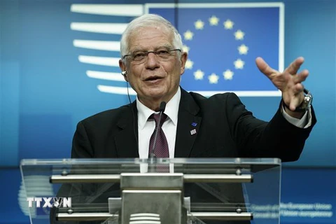 Đại diện cấp cao về chính sách an ninh và đối ngoại của Liên minh châu Âu Josep Borrell tại cuộc họp báo ở Brussels, Bỉ,ngày 10/1/2020. (Nguồn: AFP/TTXVN) 