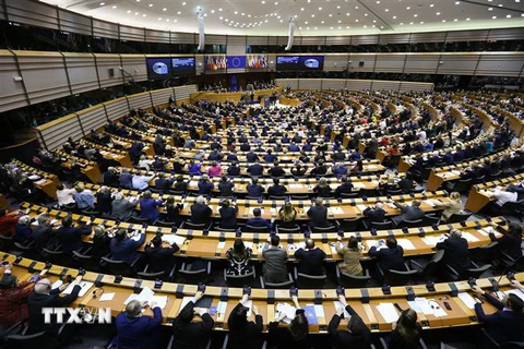 Toàn cảnh một phiên họp Nghị viện châu Âu tại Brussels. (Nguồn: THX/TTXVN) 