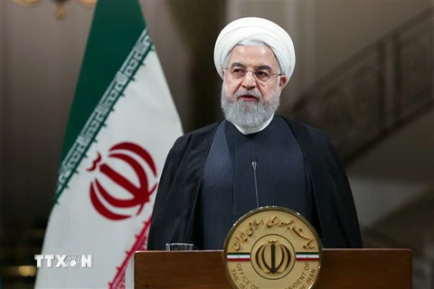 Tổng thống Iran Hassan Rouhani phát biểu tại Tehran. (Nguồn: AFP/TTXVN) 