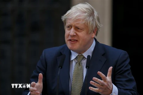 Thủ tướng Anh Boris Johnson phát biểu tại thủ đô London. (Nguồn: THX/TTXVN) 