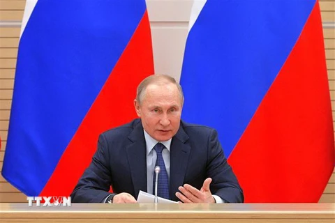 Tổng thống Nga Vladimir Putin chủ trì cuộc họp tại Moskva, ngày 13/2/2020. (Nguồn: AFP/TTXVN) 