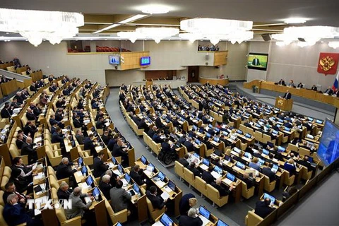 Toàn cảnh một phiên họp của của Duma Quốc gia (Hạ viện) Nga tại Moskva. (Nguồn: AFP/TTXVN) 