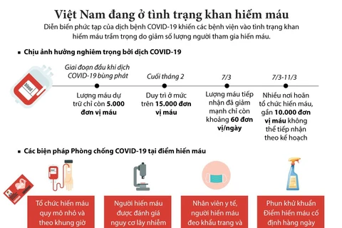 [Infographics] Ít người hiến máu, Việt Nam khan hiếm máu trầm trọng