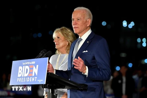 Cựu Phó Tổng thống Mỹ Joe Biden trong chiến dịch vận động tranh cử chức ứng viên Tổng thống của đảng Dân chủ tại Philadelphia, Pennsylvania ngày 10/3/2020. (Nguồn: AFP/TTXVN) 