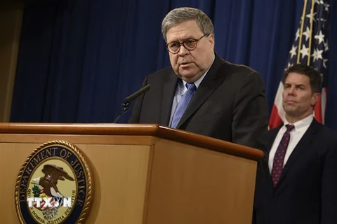 Bộ trưởng Tư pháp Mỹ William Barr. (Nguồn: AFP/TTXVN) 