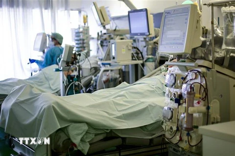 Bệnh nhân COVID-19 được điều trị tại bệnh viện ở Aachen, Đức ngày 15/4/2020. (Nguồn: AFP/TTXVN) 