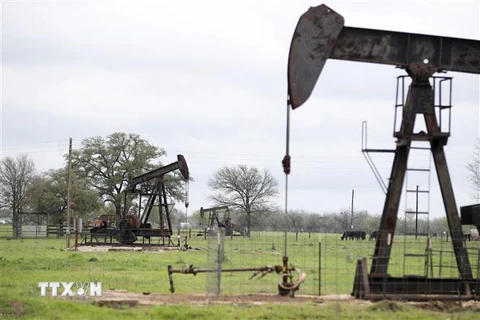 Một trạm bơm dầu ở Luling, bang Texas, Mỹ. (Nguồn: THX/TTXVN) 