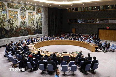 Toàn cảnh phiên họp Hội đồng Bảo an Liên hợp quốc ở New York, Mỹ. (Nguồn: THX/TTXVN) 