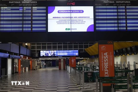 Cảnh vắng vẻ tại sân bay Congonhas ở Sao Paulo, Brazil ngày 1/4/2020 trong bối cảnh dịch COVID-19 lan rộng. (Nguồn: THX/TTXVN) 