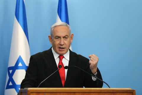Thủ tướng Israel Benjamin Netanyahu trong bài phát biểu tại Jerusalem ngày 14/3/2020. (Nguồn: THX/TTXVN)